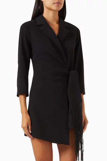 Wrap-front Jacket Playsuit in Crepe