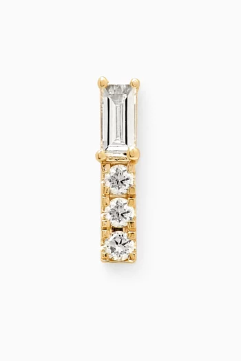 Baguette Diamond Single Stud Earring in 14kt Gold