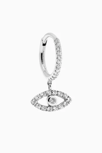 Eye Diamond Pavé Single Hoop Earring in 18kt White Gold