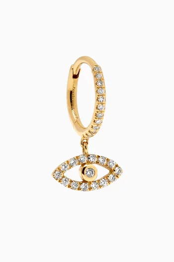 Eye Diamond Pavé Single Hoop Earring in 18kt Gold
