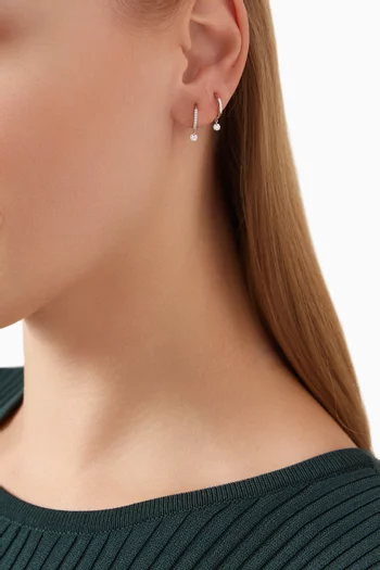 Circle Diamond Pavé Single Hoop Earring in 18kt White Gold