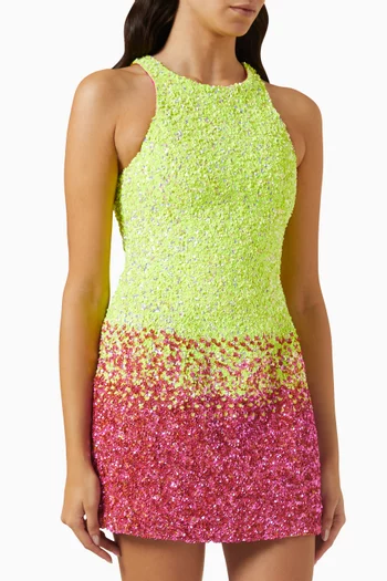 Calypso Ombre Mini Dress in Cotton-blend
