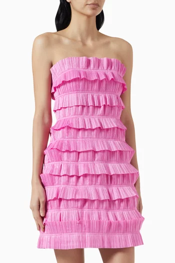 Palladium Ruffles Mini Dress in Polyester