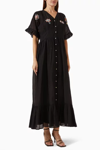 Valerie Maxi Dress in Cotton-silk