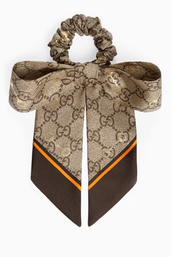 Scrunchie Set in Laminated Horsebit & GG Print Silk