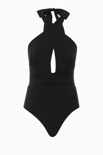 Alight Wrap Halter One-piece Swimsuit in Lycra