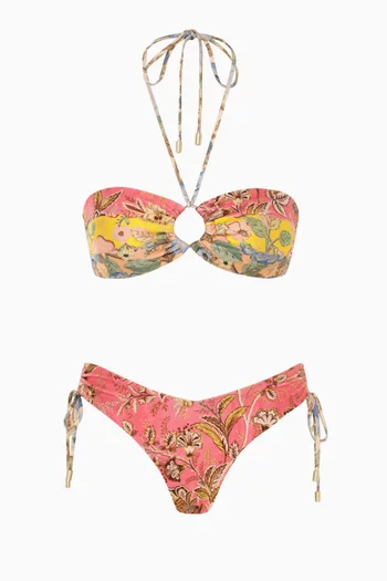 Junie Panelled Halter Bikini Set in Lycra