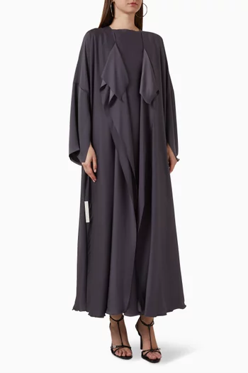3-piece Draped Abaya Set in Silk