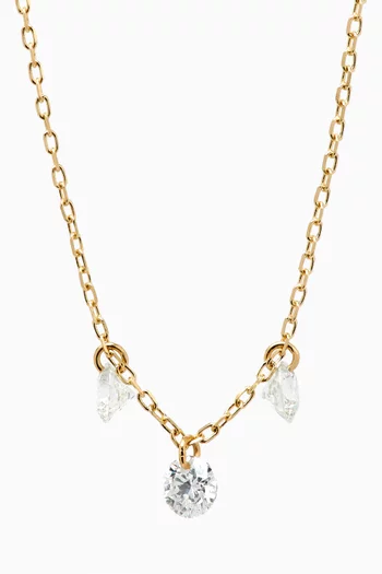 Danaé Dangling Diamonds Necklace in 18kt Gold