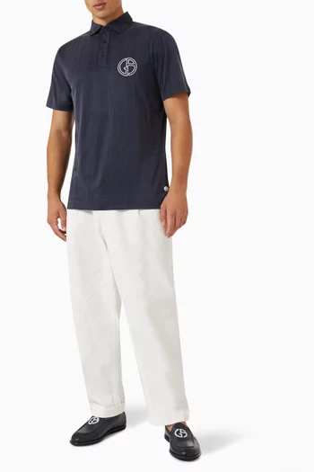Love Capsule Logo Polo Shirt in Cupro-cotton Blend