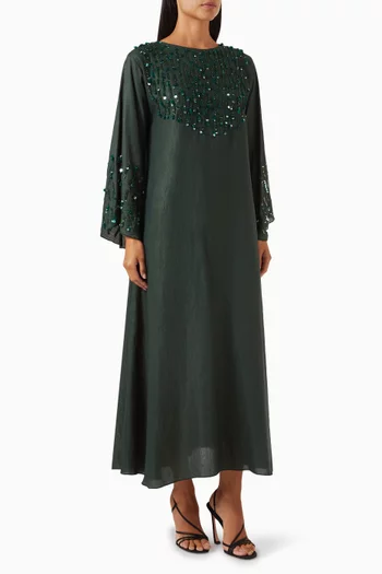 All-over embellished Maxi Dress in Crepe