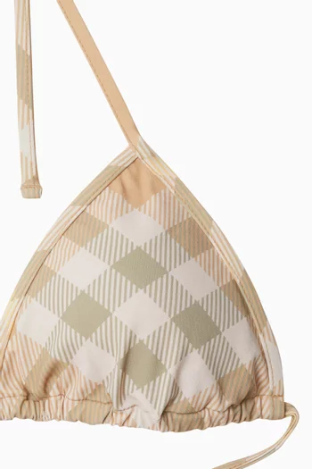 Checked Triangle Bikini Top