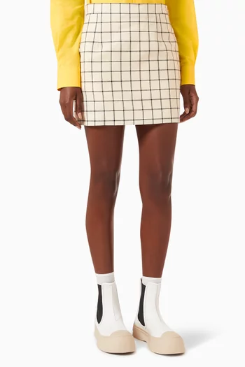 Checked Mini Skirt in Wool
