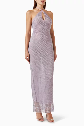Lynn Sequinned Maxi Dress in Polyester