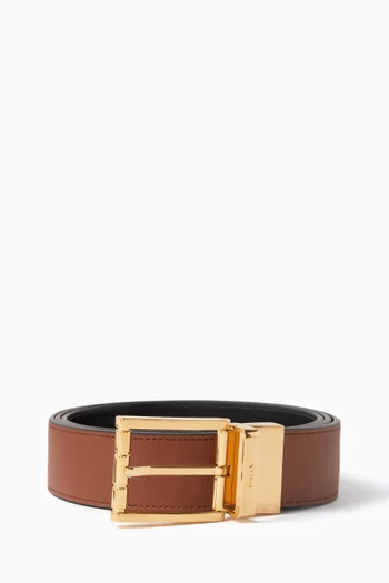 Astory Reversible Belt in Grained Leather