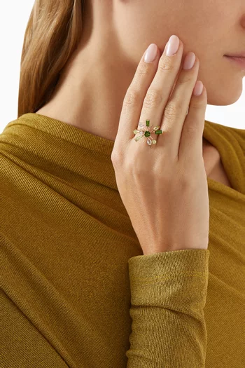 خاتم فاير وركس فيستا مرصع بأحجار كريمة ذهب وردي عيار 18