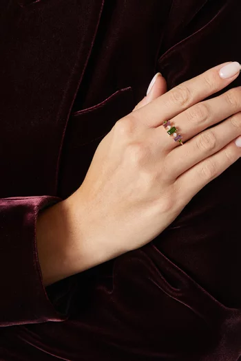 Fireworks Fiesta Precious Gemstone Ring in 18kt Rose Gold