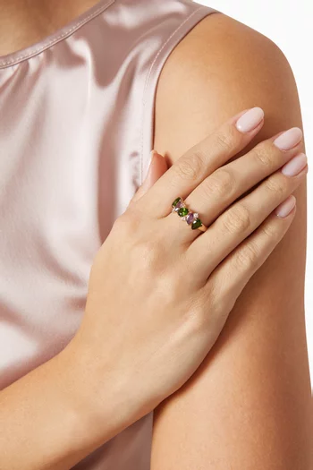 Fireworks Fiesta Precious Gemstone Ring in 18kt Rose Gold