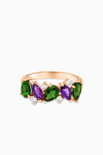 Fireworks Fiesta Precious Gemstone Ring in 18kt Rose Gold