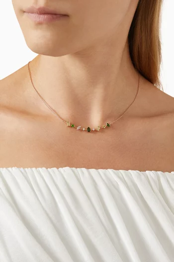 Fireworks Fiesta Precious Gemstone Necklace in 18kt Rose Gold