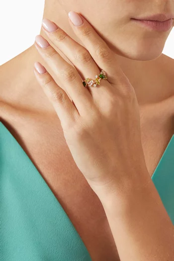 خاتم فاير وركس فيستا مرصع بأحجار كريمة ذهب وردي عيار 18