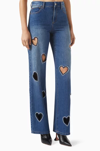 Cay-embellished Jeans in Denim