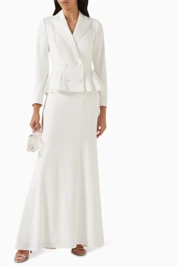 Gilles Peplum Tuxedo Bridal Gown in Crepe