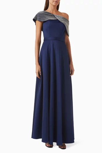 Beaded Off-shoulder Gown