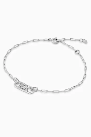Empire Crystal Logo Bracelet in Sterling Silver