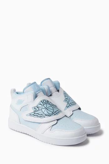 Kids Sky Jordan 1 Sneakers in Leather