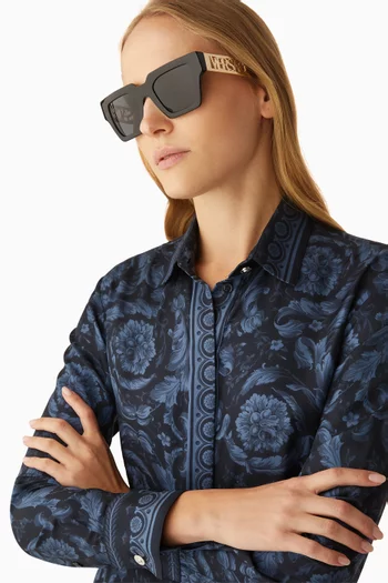 Square Sunglasses in Acetate & Metal