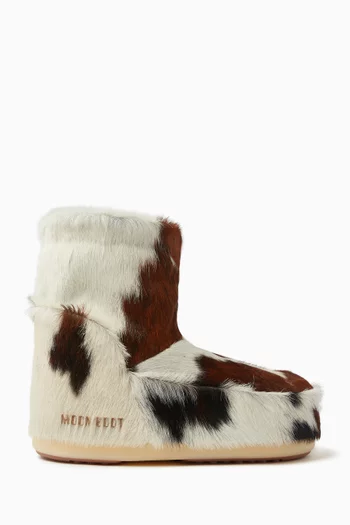 Icon Low Cow-print Boots in Calf Suede