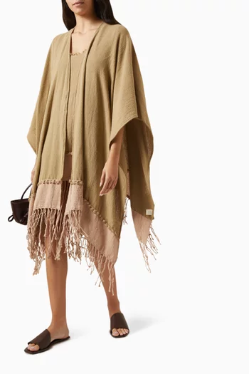 Wanpu Fringed Cover-up in Cotton-gauze