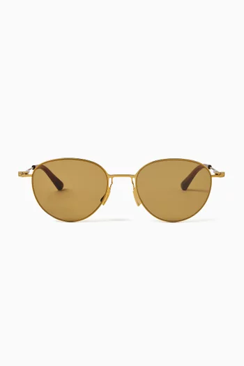 Oval Full-rim Sunglasses in Metal