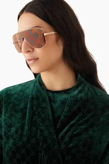GG Aviator Sunglasses in Metal