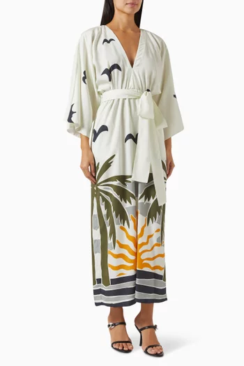 Federica Kimono Dress in Linen