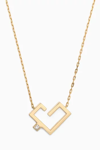 قلادة حب صغيرة مرصعة بالماس ذهب عيار 18