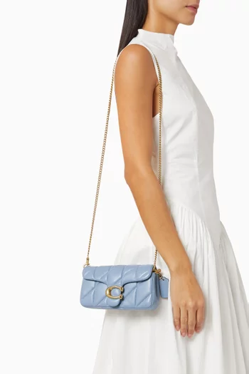 Tabby Quilted Crossbody Wristlet Bag in Leather