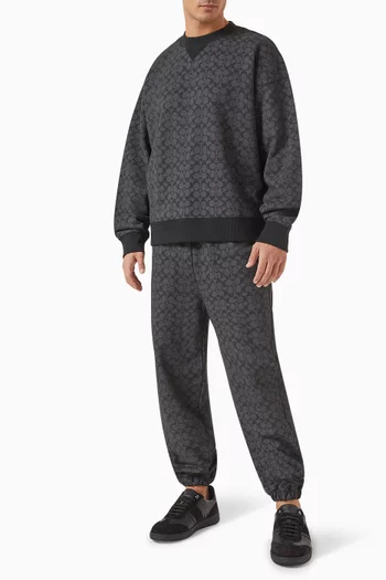 Essential Signature Sweatpants in Organic Cotton-blend