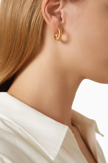 The Ridged Marbella Hoops in Gold-plated Brass