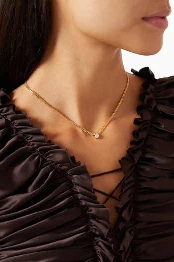 Bardot Stud Charm Necklace in Gold-plated Brass