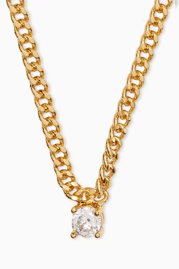 Bardot Stud Charm Necklace in Gold-plated Brass