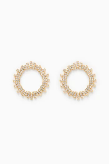 The Pavé Ray Stud Earrings in Gold-plated Brass