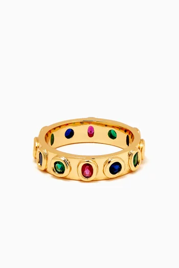Royale Stone Band Ring in Gold-plated Brass