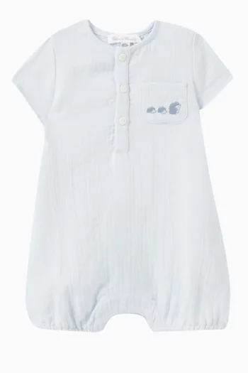 Patch Pocket Romper in Cotton