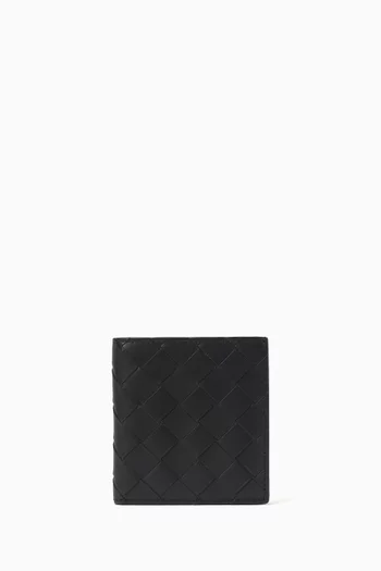 Slim Bi-fold Wallet in Intrecciato Leather