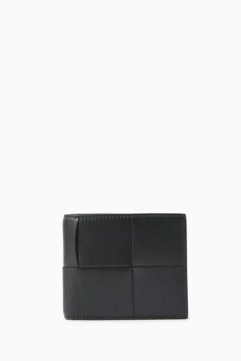 محفظة ثنائية الطي كاسيت جلد مجدول