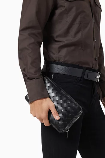 Medium Organiser in Intrecciato Leather