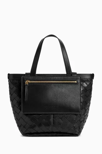 Small Flip Flap Bag in Intrecciato Leather