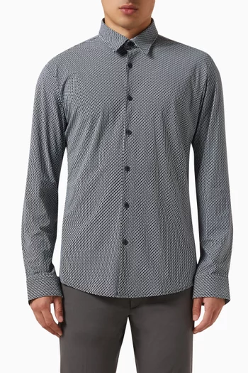 Slim-fit Printed Shirt in Performance-stretch